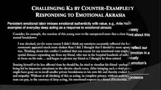 Comments on Kovach's "Emotional Labor and Emotional Authenticity," Eastern APA, 2016