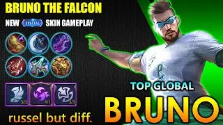 Bruno The Falcon, New Special Skin Gameplay - Top Global Bruno By russel but diff. ~ MLBB