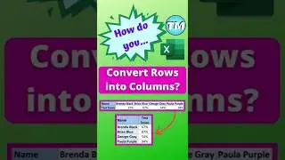 QUICKLY Convert Rows into Columns in Excel | Excel Tips and Tricks 