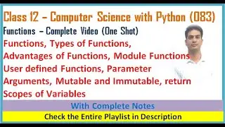 Functions | Class 12 Computer Science with Python | Full Chapter