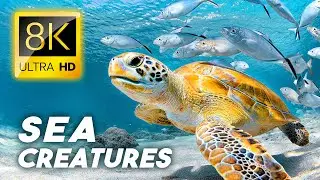 DEEP SEA CREATURES: Ocean Animals 60FPS 8K VIDEO ULTRA HD - Best Documentary #8K