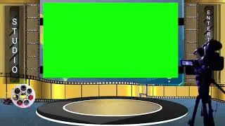 green screen virtual entertainment studio set. chroma key. free use.