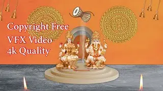 Shree Laxmi Ganesh Animated Background Video | Copyright Free VFX Video | 4k Quality