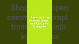 Win10 Shortcut opem cmd prompt from folder 