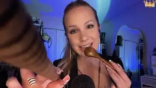 ASMR Wooden spoon & wooden face tracing for gentle tingles 🪵🥄