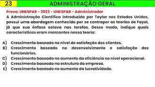 23- ADMINISTRAÇÃO GERAL- QUESTÃO DE CONCURSO PÚBLICO  CORRIGIDA E COMENTADA