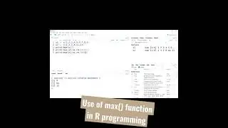 use of max() function in R programming language