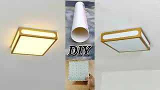How to Make a Modern Style LED Ceiling Lamp from PVC Pipe