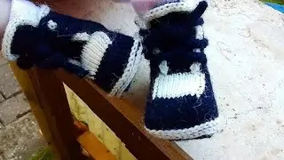 Кеды , кроссовки ,вязаные на ребёнка. Ботиночки .Babyschuhe . На вязальной машине . 1 часть.