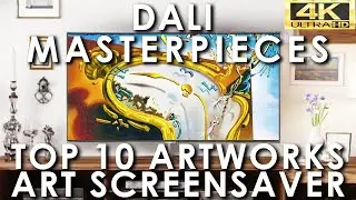 Dali Art Slideshow Top 10 Masterpieces | Famous Paintings Screensaver | No Sound 4K UHD