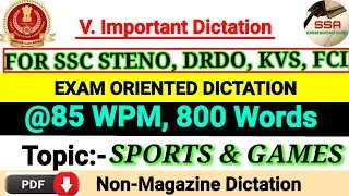 SSC STENOGRAPHER GRADE D SKILL 💯 MOCK TEST #85wpm 800 WORDS WITH TIMER ⏰ #sscskilltest #80wpm #steno