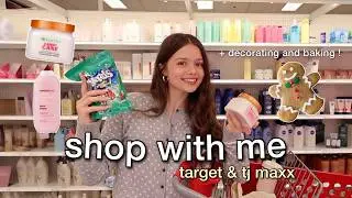 CHRISTMAS SHOPPING AND DECORATING 2024🎄🛒 target & tj maxx finds + cozy christmas evening!