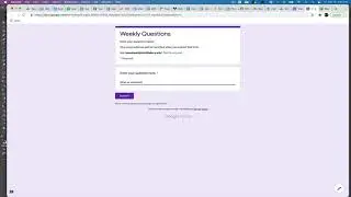 Google forms to sheets for weekly questions
