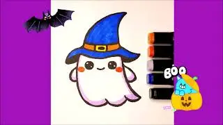 Ghost How to Draw step by step for Halloween Cute Easy Drawing Pictures for Kids