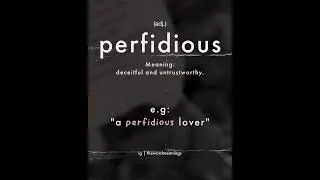 word of the day #perfidious | @thewordmeanings | #inglis #britishenglish #vocabulary