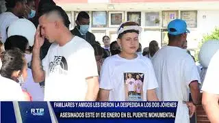 FAMILIARES Y AMIGOS DESPIDIERON A LOS DOS JÓVENES ASESINADOS  EN EL PUENTE MONUMENTAL