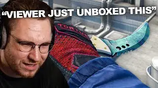 ohnePixel reacts to a viewer's unboxed blue gem talon knife