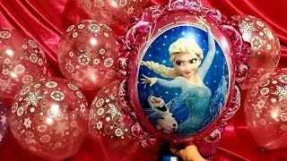 PRINCESS ELSA ANNA AND SNOWFLAKE BALLOONS POP!!!