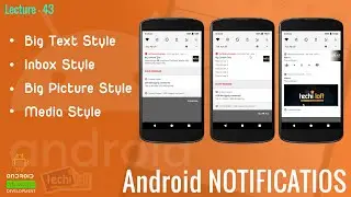 Big Text, Inbox, Big Picture & Media Styles | Lecture 43 | Notifications in Android | AbuBakar