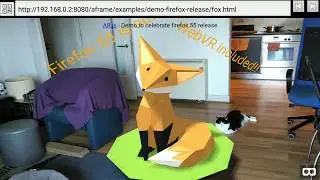 Cute fox in AR with AFrame to celebrate Firefox WebVR release!
