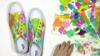 Gel printing and stenciling on sneakers