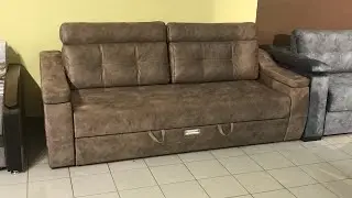 Прямой диван на металлокаркасе с ящиками для белья