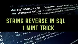Reverse String in SQL || Reverse function of SQL|| 1 Mint Hack of SQL