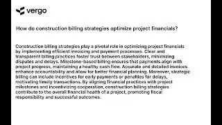 Mastering Project Finances: Construction Billing Strategies Demystified