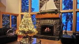 Merry christmas Classical Music with Crackling Fireplace relax 24/7