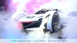 Hyundai, IAA 2015 - 2 Hub-Drehscheiben mit einem Durchmesser von 5,5 m