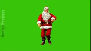 Santa claus dancing on green screen during christmas 4k.