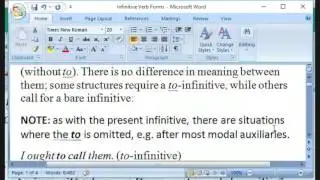 Gerunds and Infinitives - Infinitive Forms