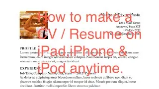 How to make CV on iPad