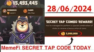 Memefi Secret Reward Combo Today 28/06/2024| Memefi 2,000,000 Coins Code