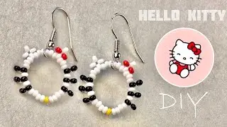 Hello Kitty Beaded Earrings: Beaded Hello Kitty Tutorial - Seed Bead Hello Kitty