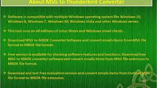 MSG to MBOX Converter Software  Advance Toolkit