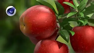 How to create an Apple and a branch Modeling, Materials and Render by Cinema 4d