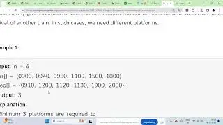 GFG Minimum Platforms | sorting | GFG(Medium)