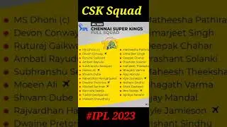 Chennai super king Full Squad ipl 2023 #csk #ipl2023 #shorts