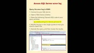 Access SQL Server Error Log #Short