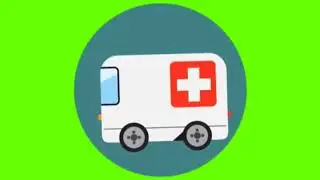 Cartoon Truck And Ambulance Driving Green Screen  - Chroma Key