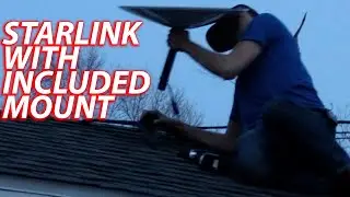 Roof install of SpaceX Starlink with stock mount