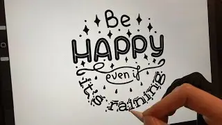 BeHappy Lettering Art Timelapse Process Procreate+Adobe Illustrator