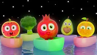 Baby Sensory Time | Row Row Boat Calming Music & Engaging Playtime | Funky Fruits Dance Compilation
