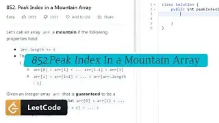 852. Peak Index in a Mountain Array || Leetcode solutions in Java