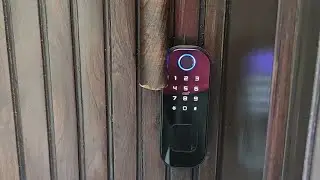 Fixing of Automatic Multi Options Digital Door Lock. Finger print, Pass code, Remote Opening, WiFi.