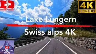 Driving in Switzerland, lake Lungern towards Aareschlucht in 4k with relaxing music