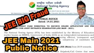 Be Alert! JEE MAIN 2021 Big Fraud | Public Notice by NTA | Last Date Extended | Fake Link | Fake URL