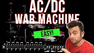 AC/DC - War Machine - Drum cover (with scrolling drum sheet)