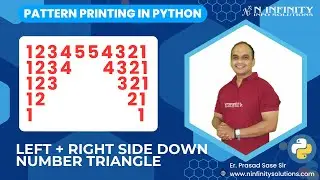 Pattern Printing in Python | Session 25 | Left + Right Side Down Number Triangle Pattern Printing